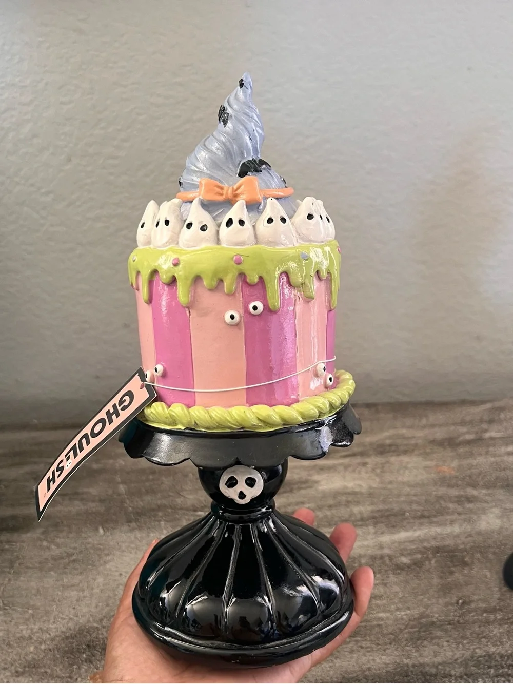 Set of Goblin & Ghoul Halloween BLACK CAT Mummy Witch and Pastel Cake FIGURINES